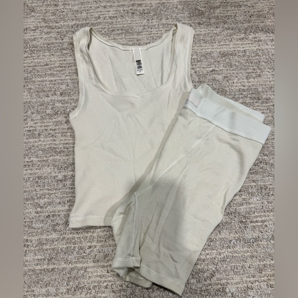 Skims Bone Cotton Rib Tank & Boy Short Set - Picture 2 of 11